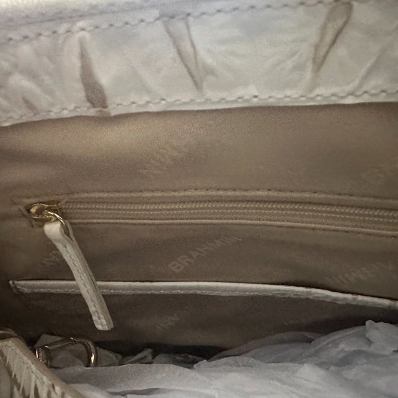 Brahmin White leather/wicker handbag - New/Tags - Picture 7 of 7